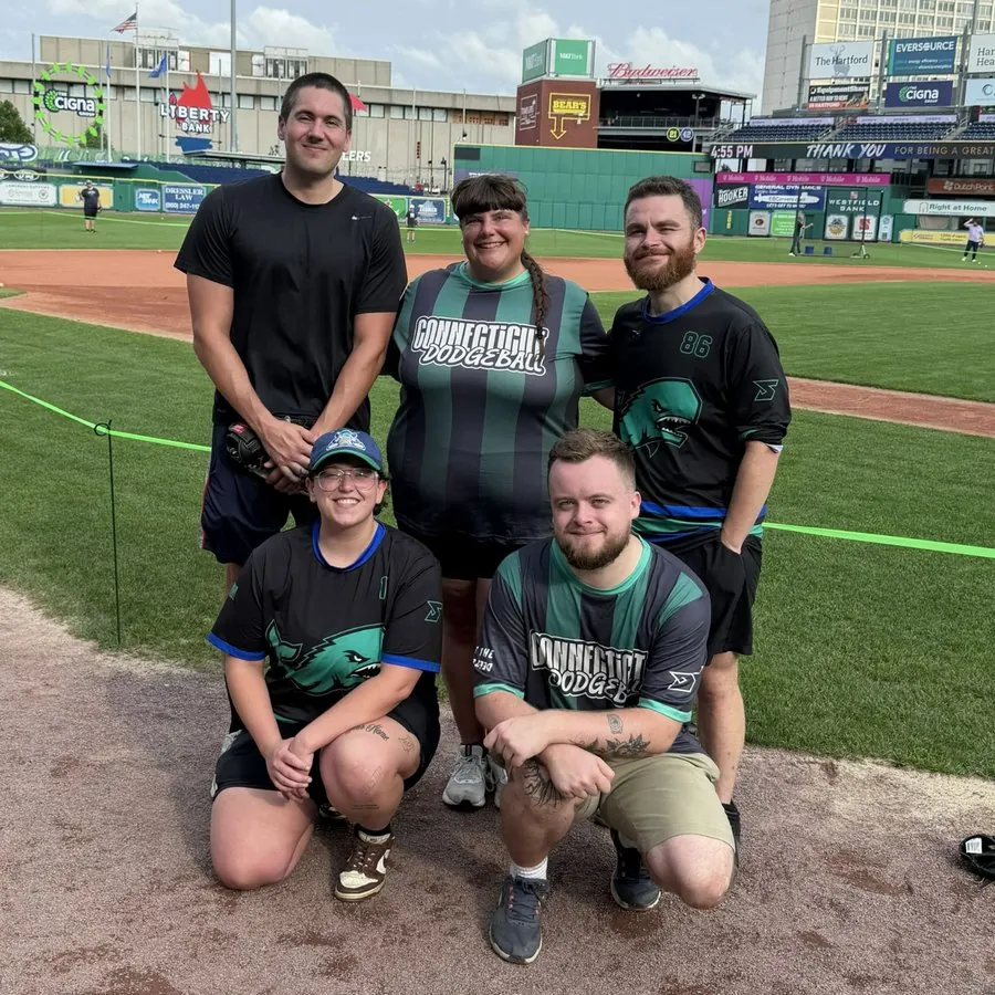 Connecticut Dodgeball players at the ballpark in Hartford