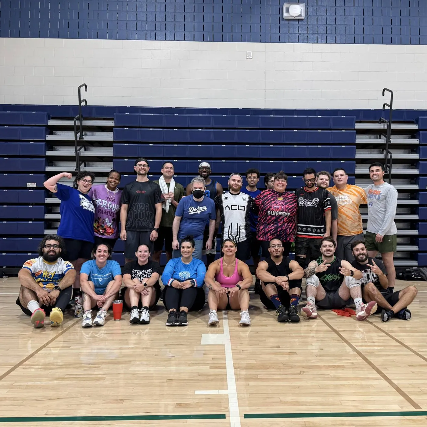 Connecticut Dodgeball players together on the court